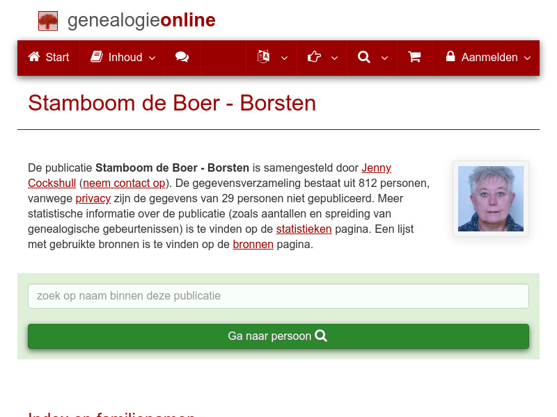 Screenshot van website