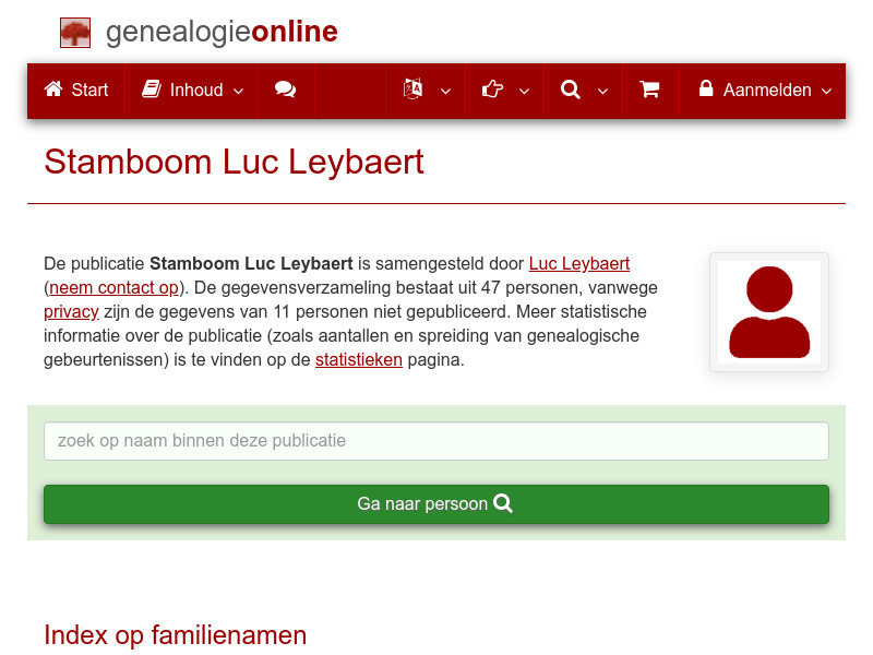 Screenshot van website