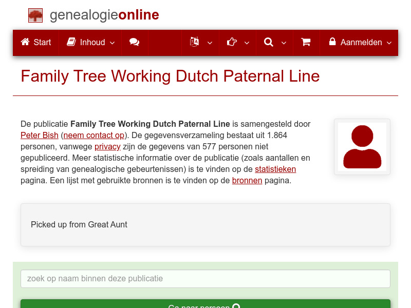 Screenshot van website