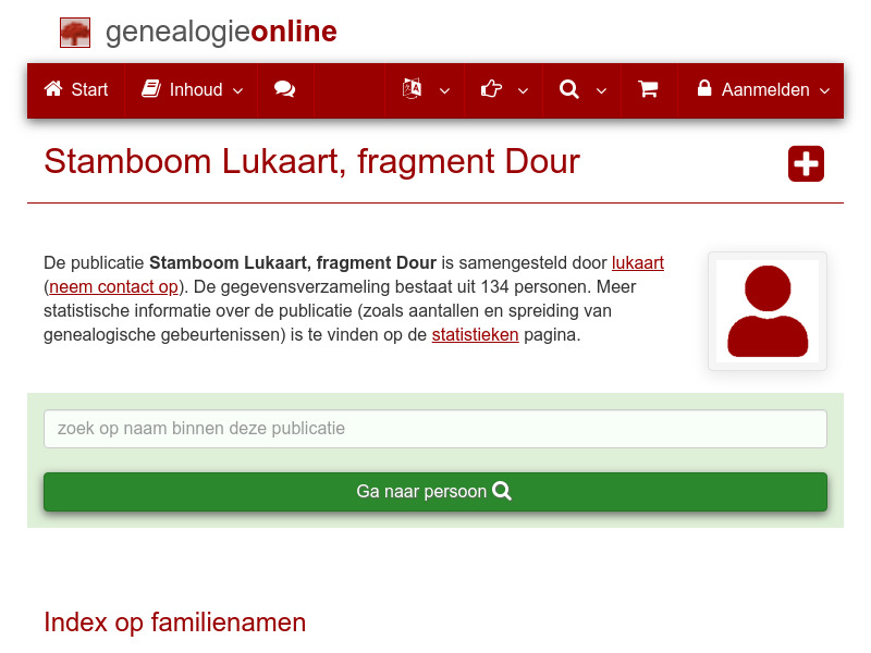 Screenshot van website