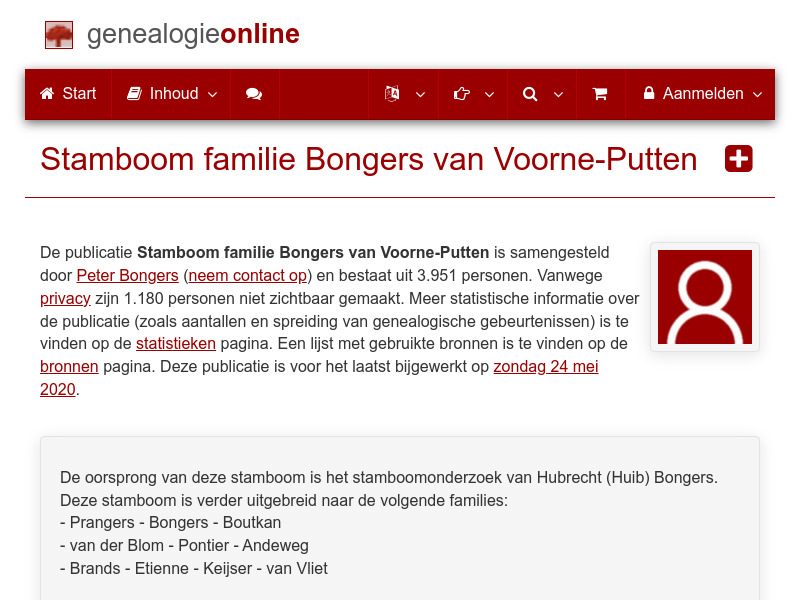 Screenshot van website
