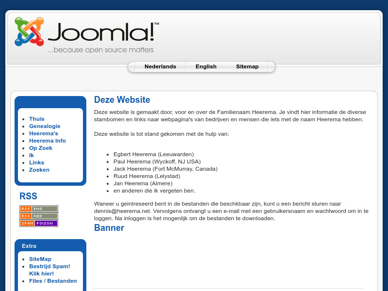 Screenshot van website