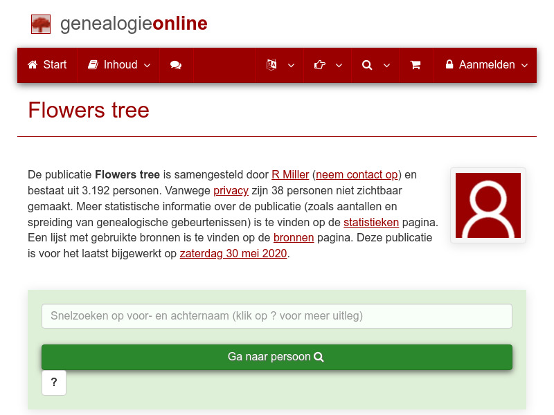 Screenshot van website