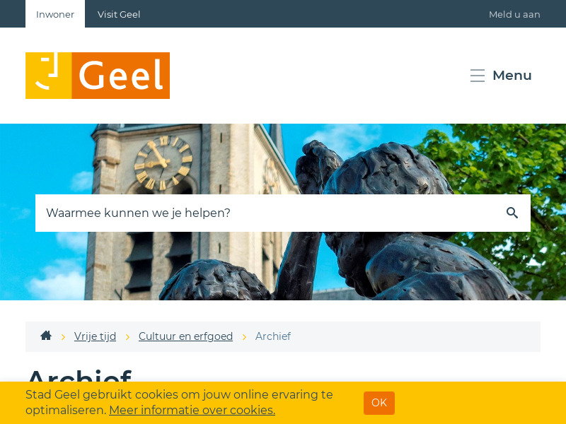 Screenshot van website