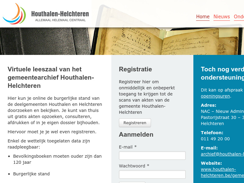 Screenshot van website