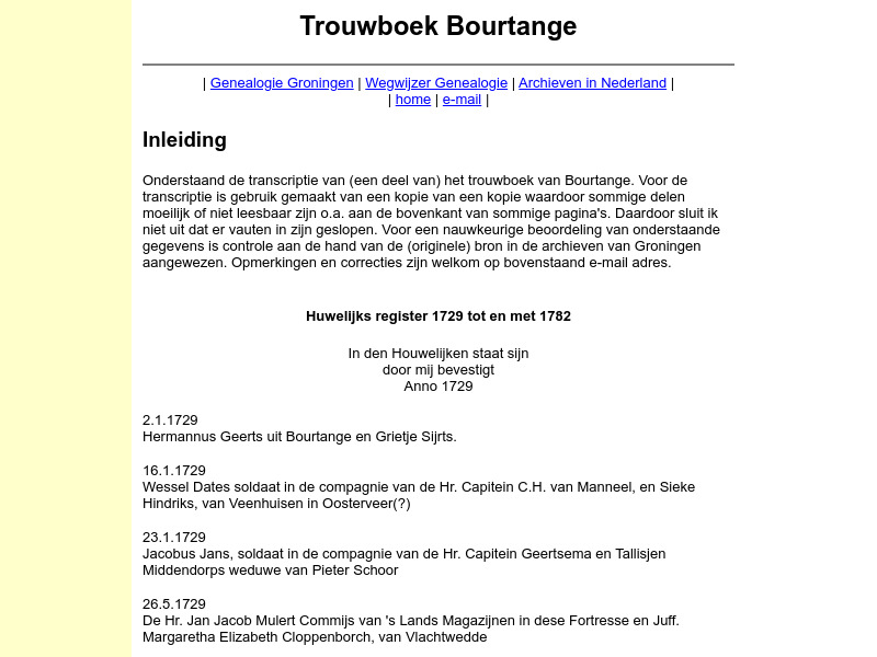 Screenshot van website