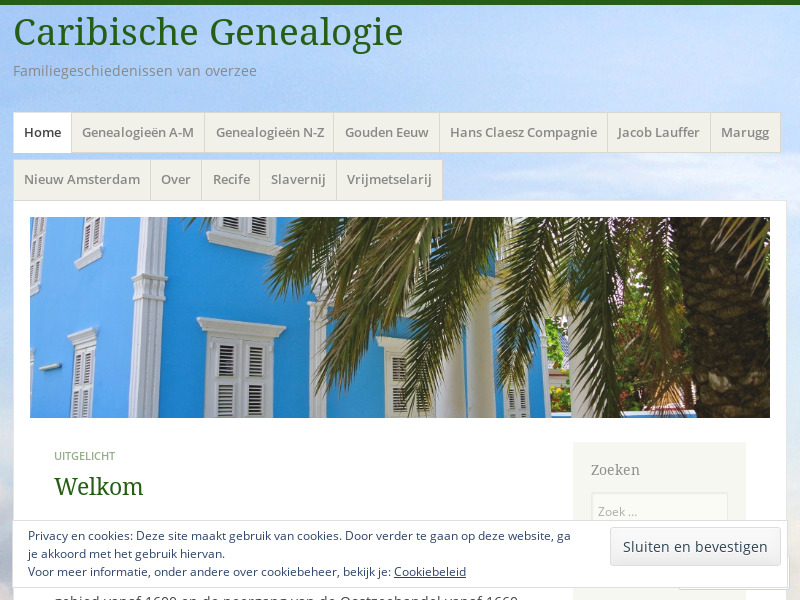 Screenshot van website