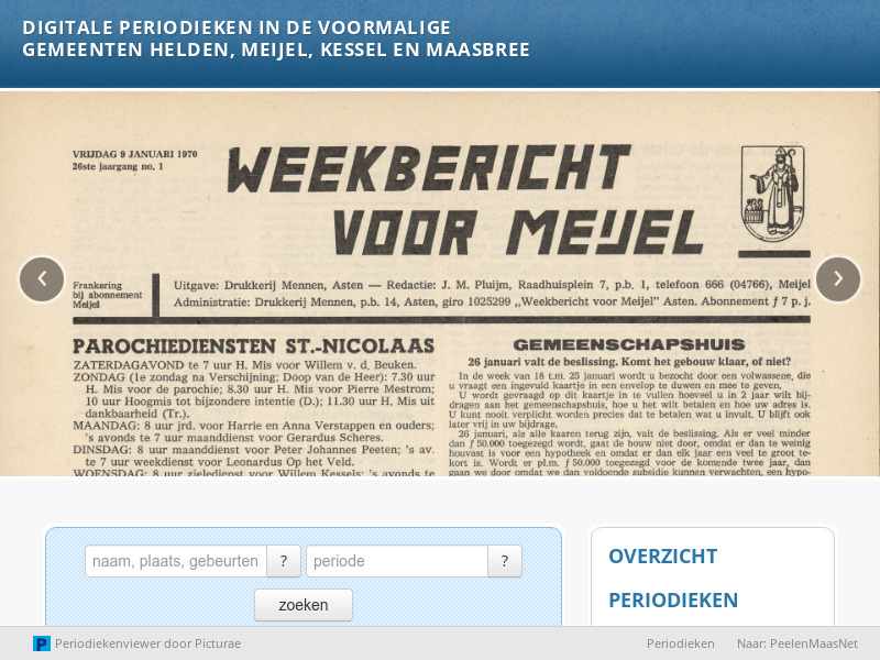 Screenshot van website