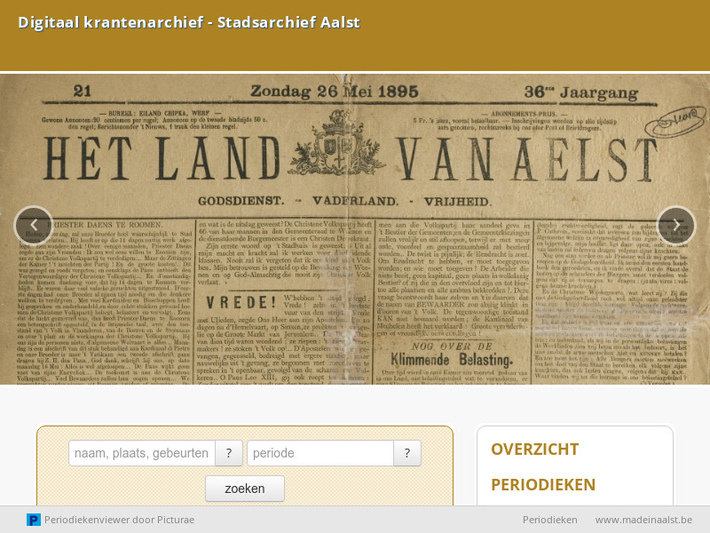 Screenshot van website