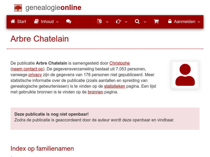 Screenshot van website