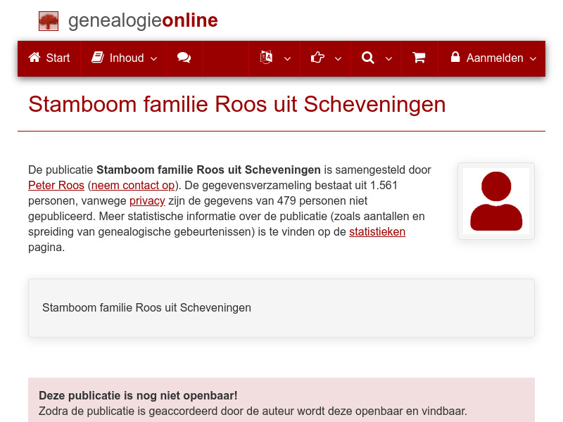 Screenshot van website