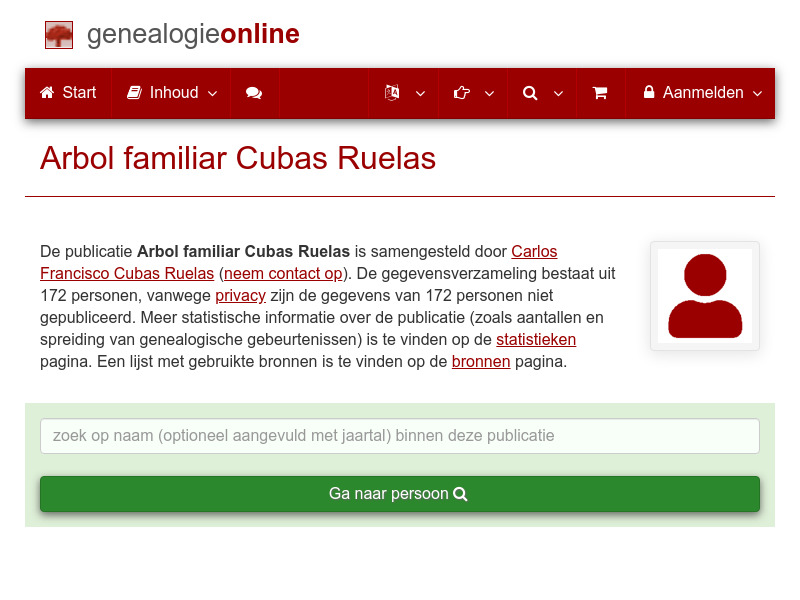 Screenshot van website