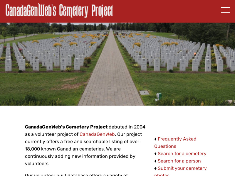 Screenshot van website