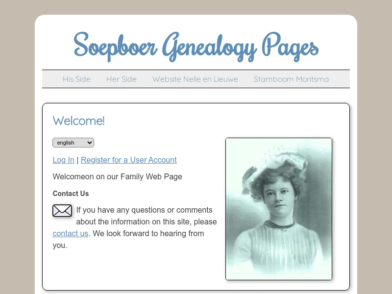 Screenshot van website