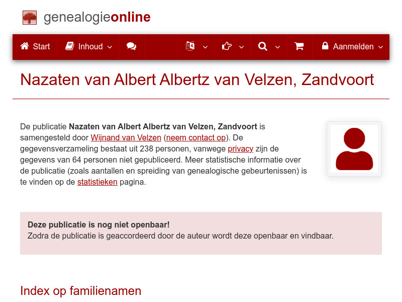 Screenshot van website