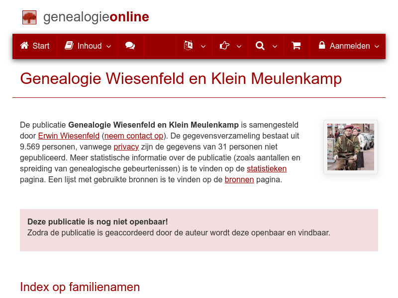 Screenshot van website