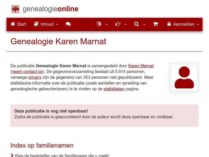 Screenshot van website