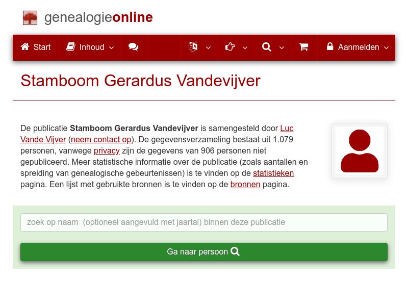 Screenshot van website