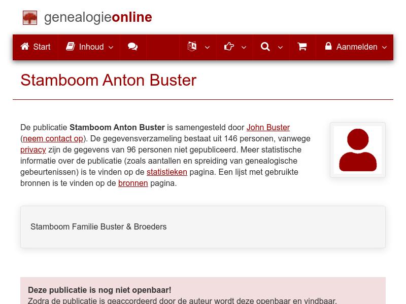 Screenshot van website