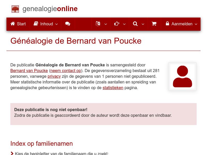 Screenshot van website