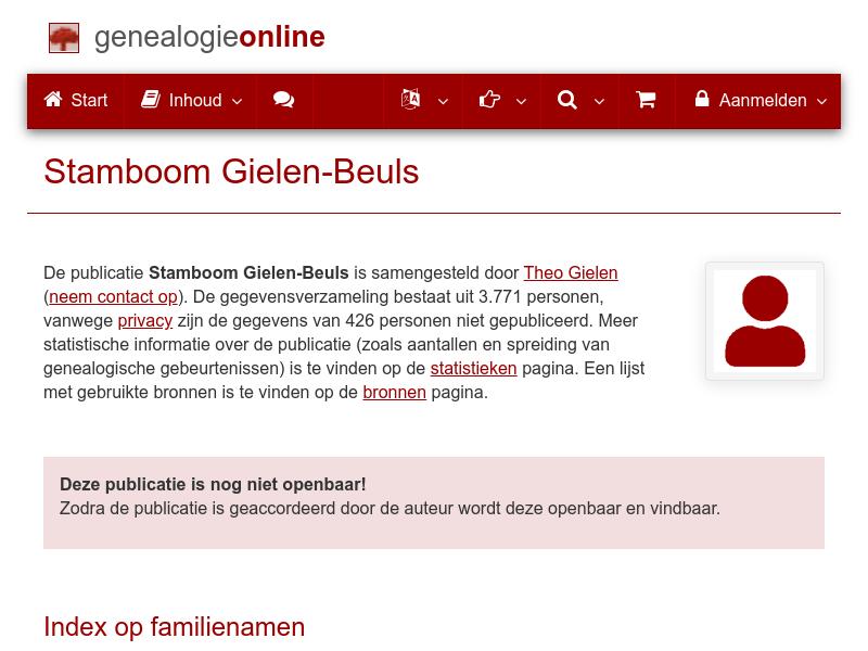 Screenshot van website