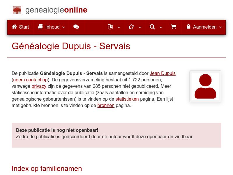Screenshot van website
