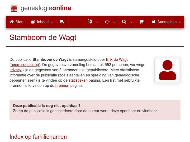 Screenshot van website