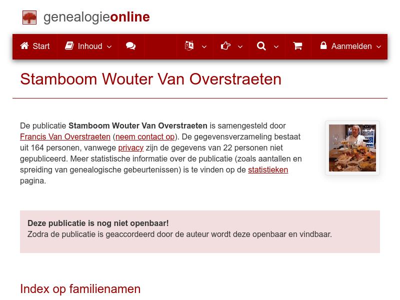 Screenshot van website