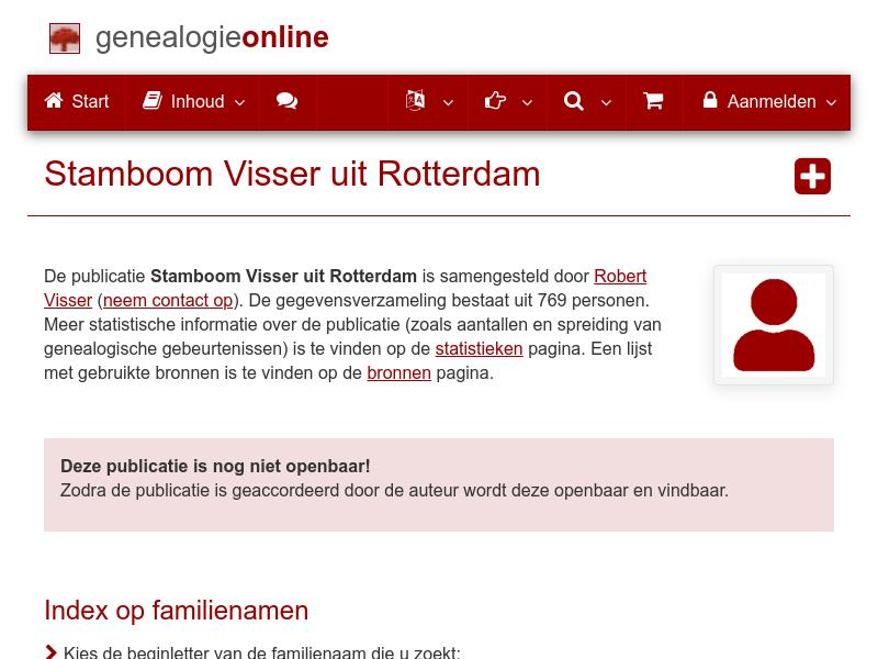 Screenshot van website