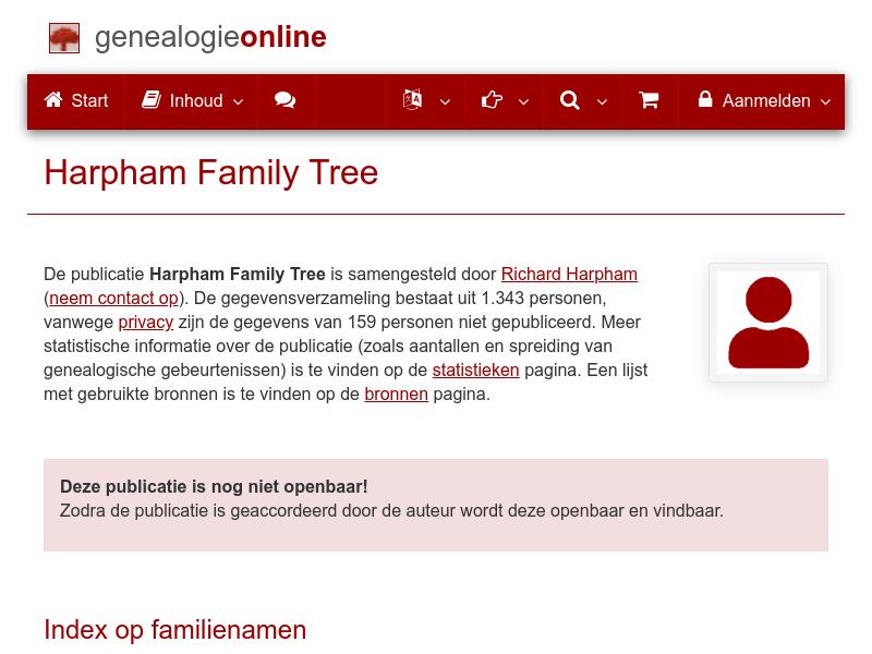 Screenshot van website