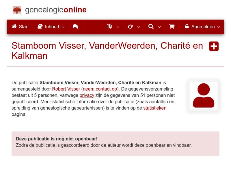 Screenshot van website