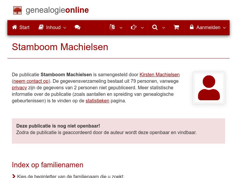 Screenshot van website