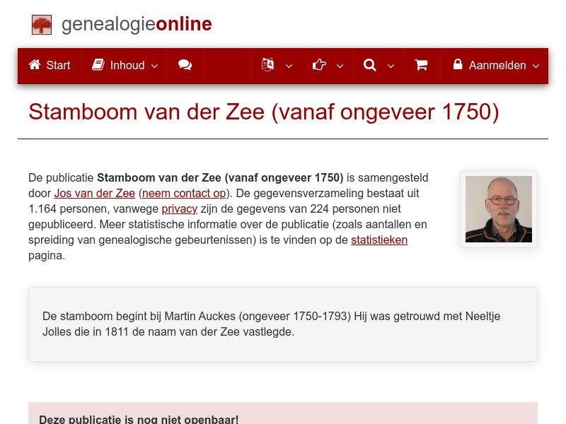 Screenshot van website