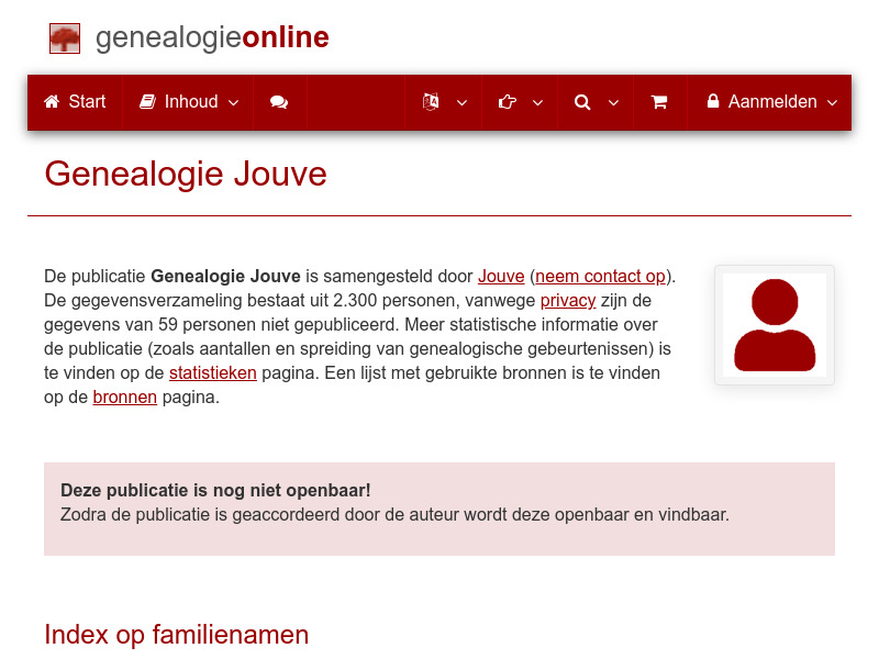Screenshot van website