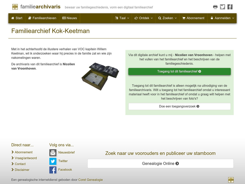 Screenshot van website