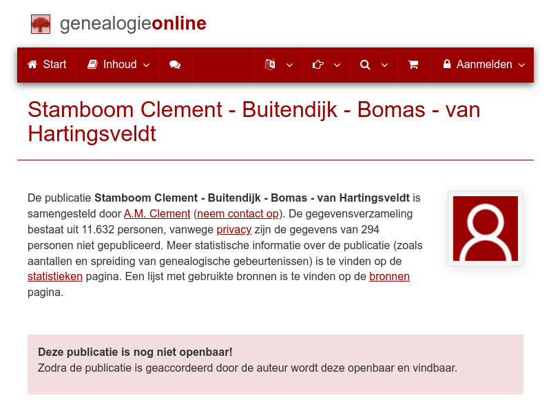 Screenshot van website