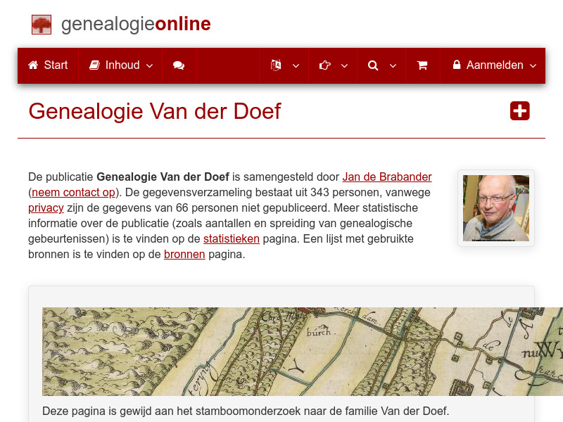 Screenshot van website
