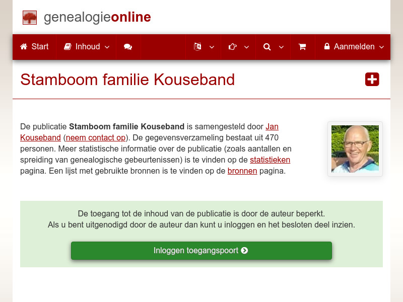 Screenshot van website