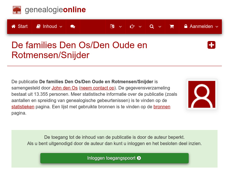 Screenshot van website