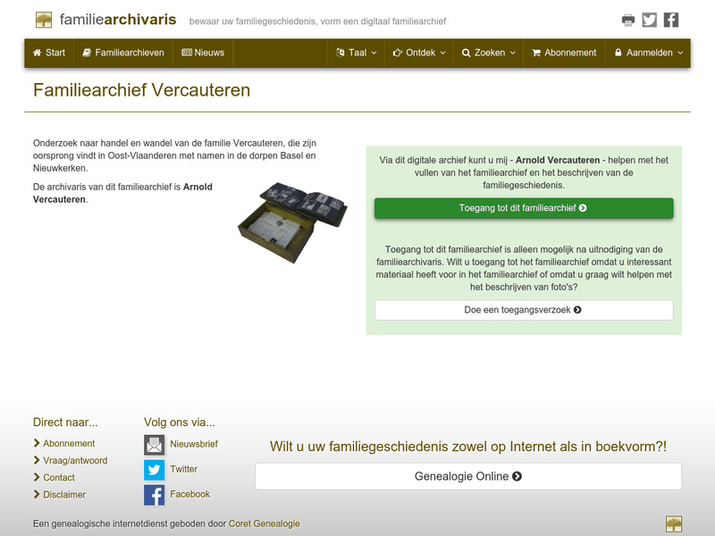 Screenshot van website
