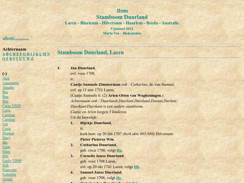 Screenshot van website