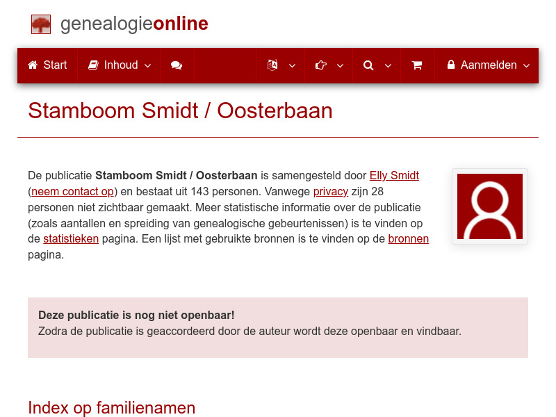 Screenshot van website