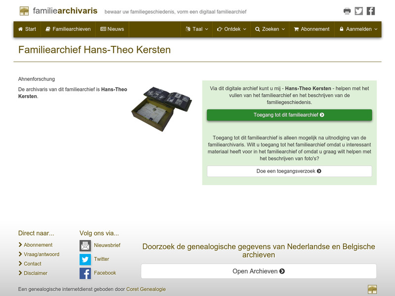 Screenshot van website