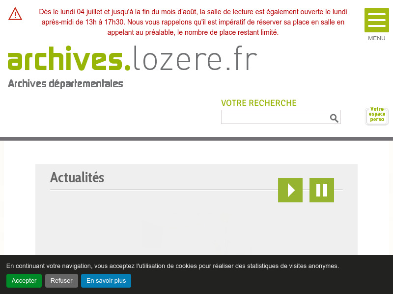 Screenshot van website