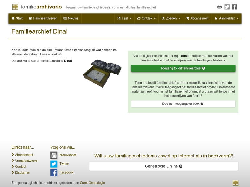 Screenshot van website