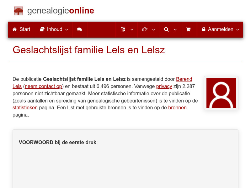 Screenshot van website