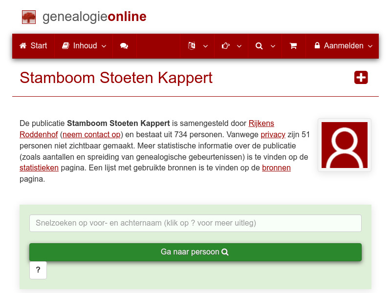 Screenshot van website