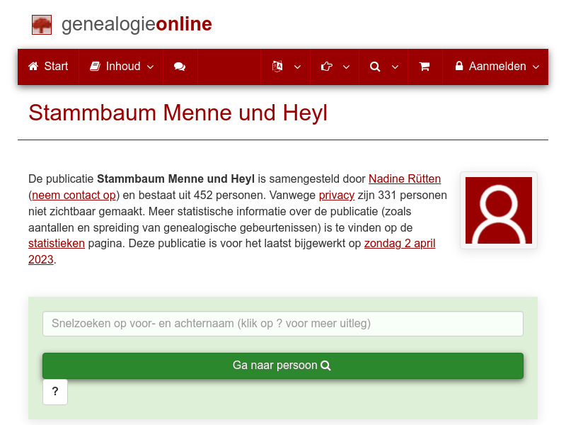 Screenshot van website