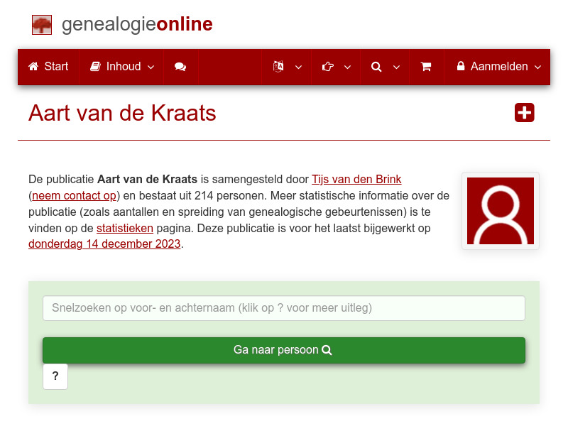 Screenshot van website