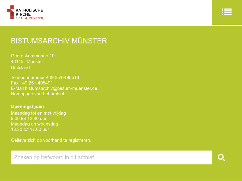 Screenshot van website